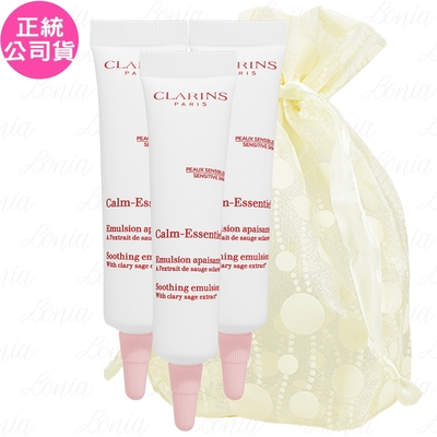 CLARINS 克蘭詩 快樂鼠尾草舒敏保濕乳(10ml)*3旅行袋組(公司貨)