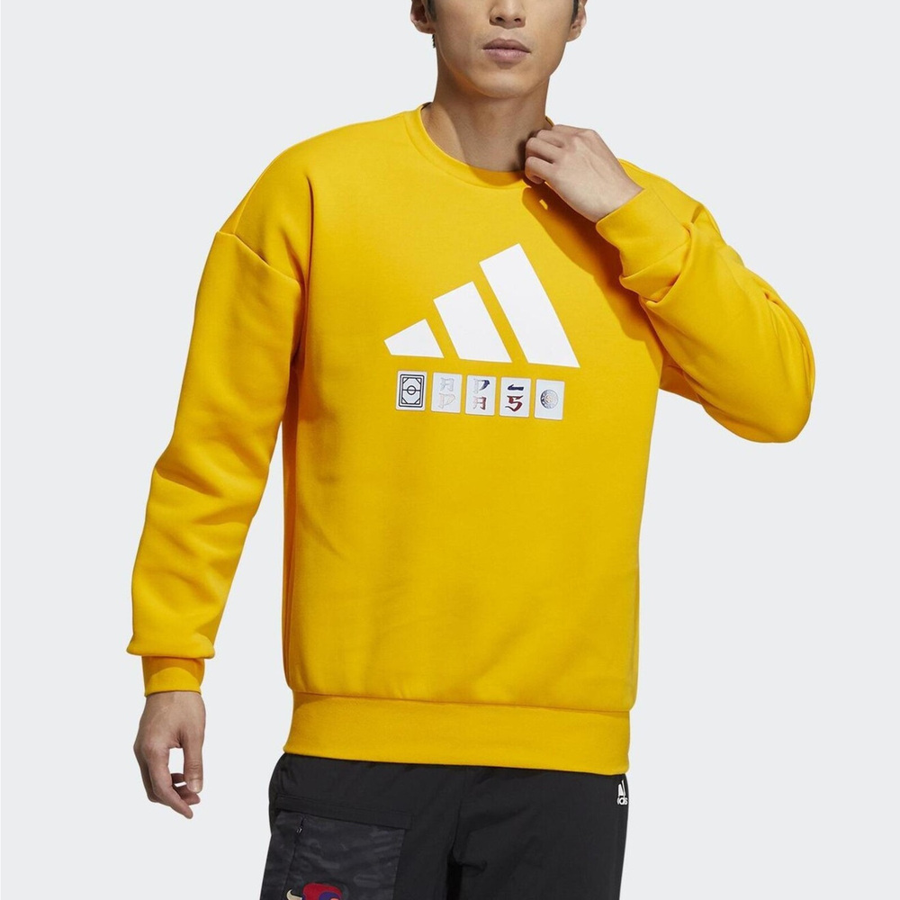 Adidas St Story Sweat [H39216] 男 長袖上衣 運動 訓練 休閒 柔軟 舒適 亞洲版 黃