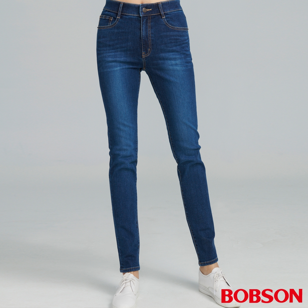 【BOBSON】女款女款AI體控窄管褲(8258-53)