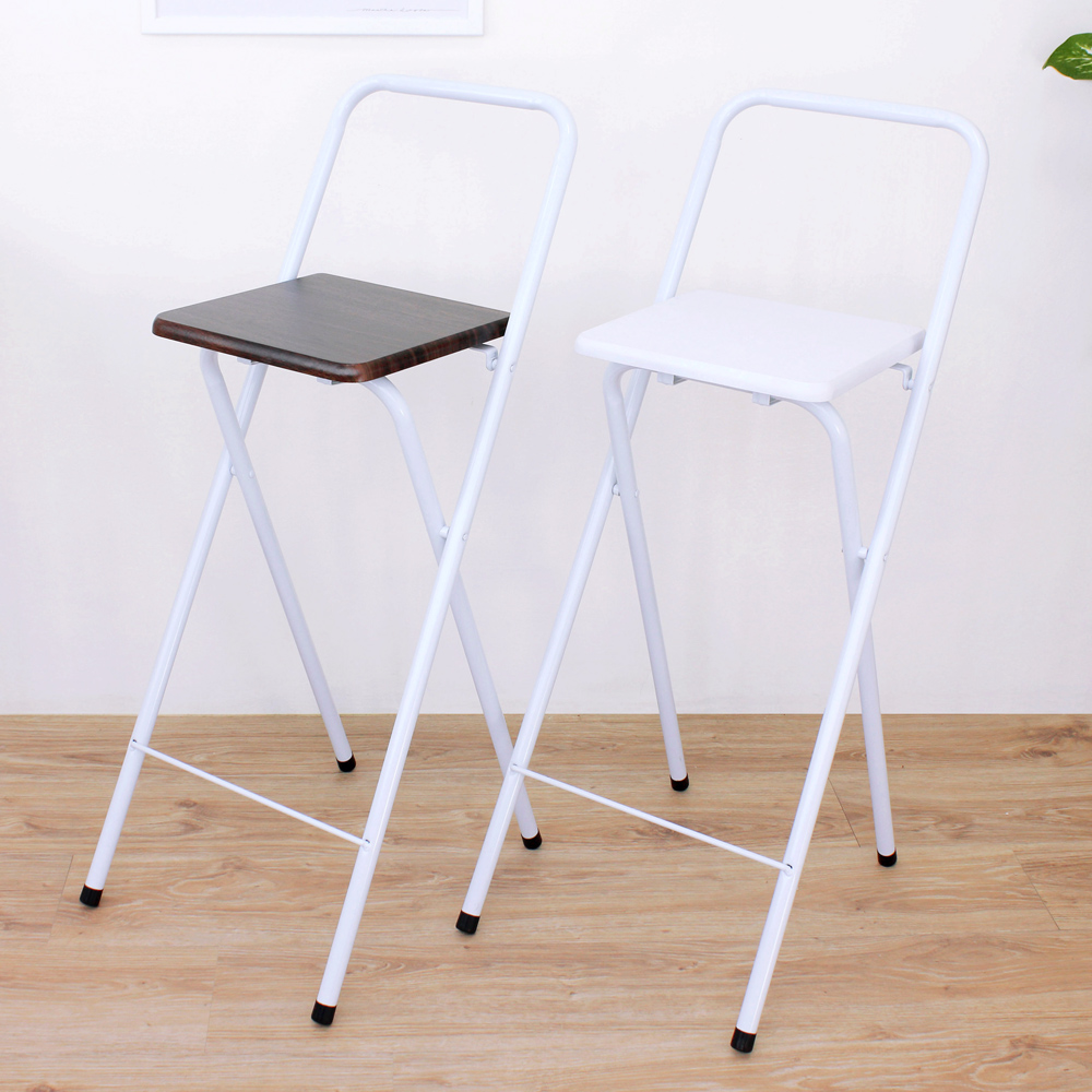 E-Style 鋼管(木製椅座)高腳折疊椅/吧台椅/高腳椅/櫃台椅/餐椅-二色