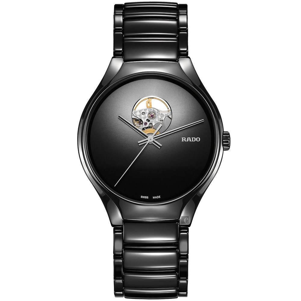 RADO 雷達 官方授權 True 真我系列 高科技陶瓷自動機械腕錶-40mm R03 R27107152