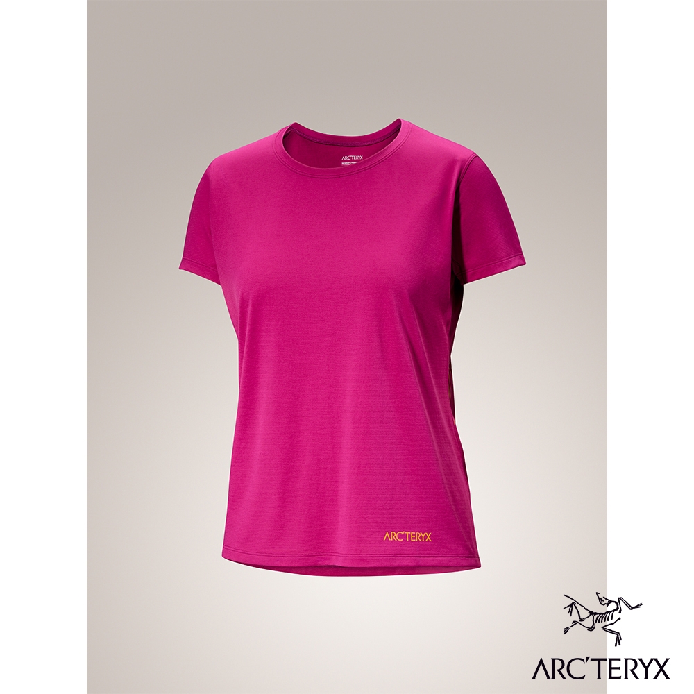 Arcteryx 始祖鳥 女 Taema Arc'Bird 快乾短袖圓領衫 日暮雜紅