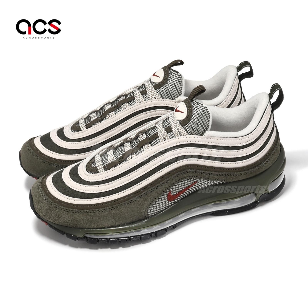 Nike 休閒鞋 Air Max 97 SE 男鞋 軍綠 米白 氣墊 麂皮 FB9619-001