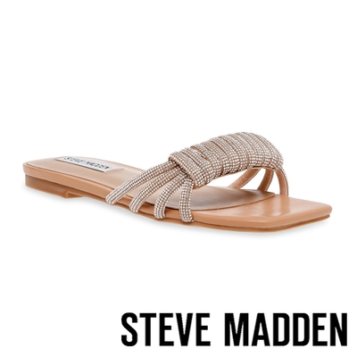 STEVE MADDEN-HARMONEY 鑽面扭結平底拖鞋-米杏色