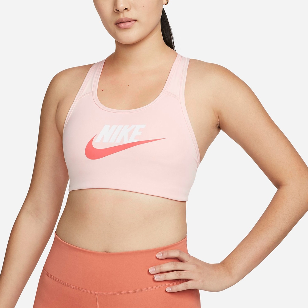 Nike 運動內衣 Dri-FIT Swoosh Bra 女款 嫩粉色 訓練 重訓 瑜珈 中強度支撐 DM0580-611