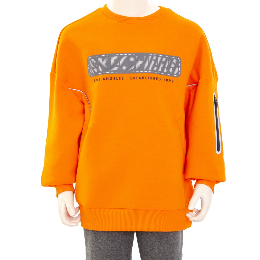 SKECHERS 男童長袖衛衣 - P421B004-01LP