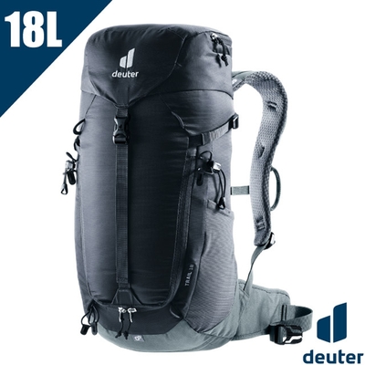 deuter trail 18l 輕量拔熱透氣登山背包(aircontact 3d立體背負系統)_黑