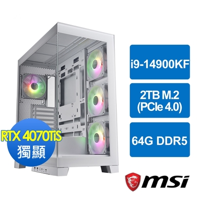 微星Z790平台[衝鋒神將]i9-14900KF/64G/RTX 4070 Ti S/2TB_M2