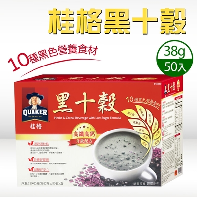 【QUAKER 桂格】黑十穀-減糖(38gx50包/盒)