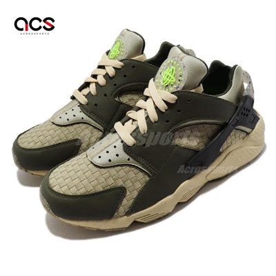 Nike 休閒鞋 Air Huarache Crater PRM 男鞋 墨綠 棕 經典 撞色 襪套 武士鞋 DM0863-300