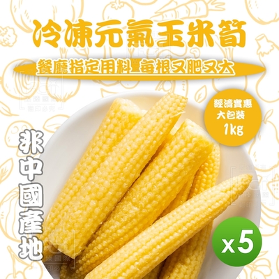 【知名餐廳指定款】冷凍元氣玉米筍(1000g)_5包組