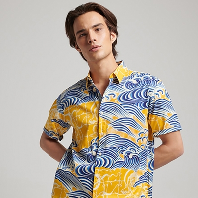 SUPERDRY 男裝 短袖襯衫 Vintage Hawaiian S/S 藍黃