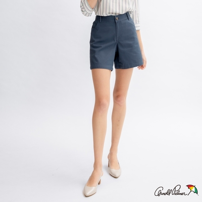 Arnold Palmer -女裝-COOLMAX鬆緊腰頭正常版短褲-灰藍色