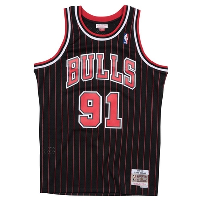 M&N G2二代 Swingman復古球衣 公牛隊 95-96 #91 Dennis Rodman-SMJYGS18150-CBUBLCK95DRD