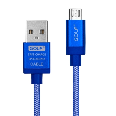 GOLF USB 轉 Micro USB 鋁合金尼龍網格快速充電傳輸線(1M)