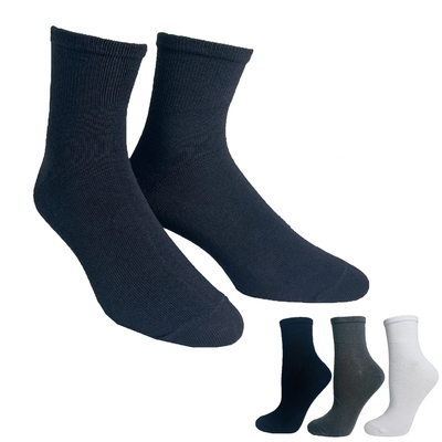 本之豐 萊卡抗菌消臭素色(加大尺碼可穿)男性休閒襪 短襪 學生襪 - 12雙組