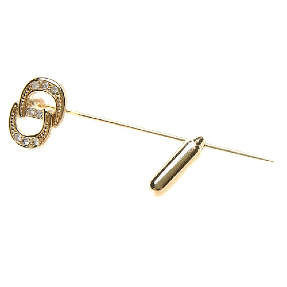Christian Dior CD鑲鑽金色字母胸針(金色)
