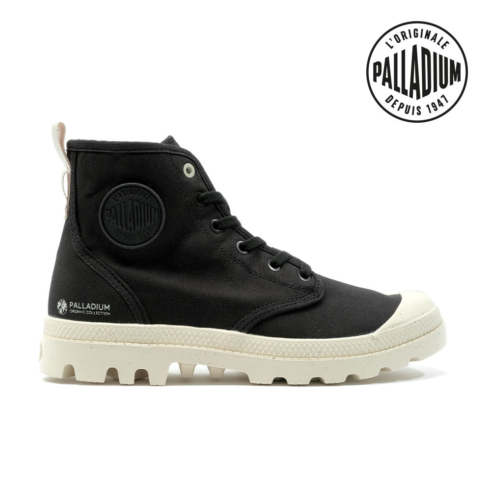 PALLADIUM PAMPA HI ZIP ORGANIC拉鍊有機棉靴/休閒鞋-男鞋/女鞋-黑