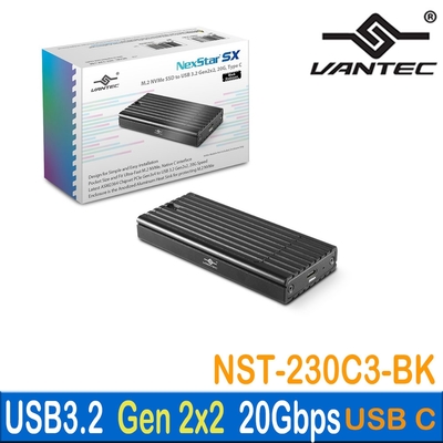 凡達克NexStar SX M.2 NVMe SSD To USB 3.2 Gen2x2 20G Type C 外接盒 (NST-230C3-BK)