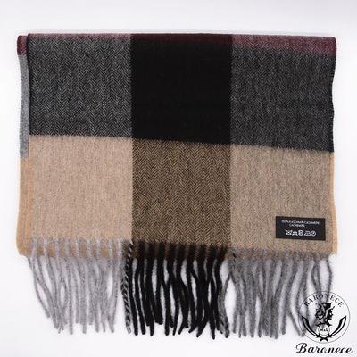 BARONECE 經典格紋喀什米爾羊毛圍巾(422017-37)