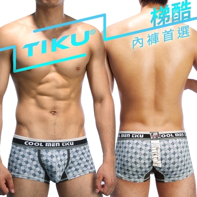 TIKU 梯酷 雅格超彈低腰平口男內褲-藍灰色(GB1154)