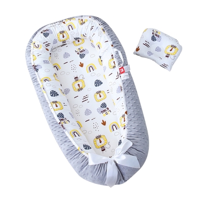 colorland 嬰兒床中床 泡泡絨加厚便攜式可折疊寶寶床(新生兒睡窩/贈枕頭/防塵袋/可拆卸內芯)