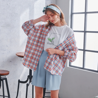 【MASTINA】休閒格紋-女長袖襯衫(二色/版型適中)