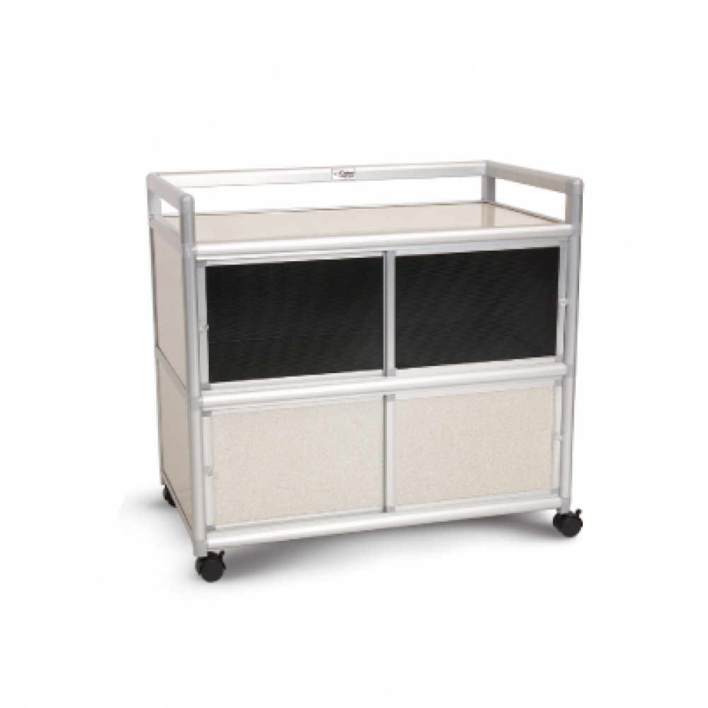 Cabini小飛象-白布面3.0尺鋁合金紗門收納櫃88.5x50.8x83.6cm