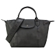 LONGCHAMP Le Pliage Cuir 系列小羊皮寬背帶短把折疊水餃包(小/黑) product thumbnail 1