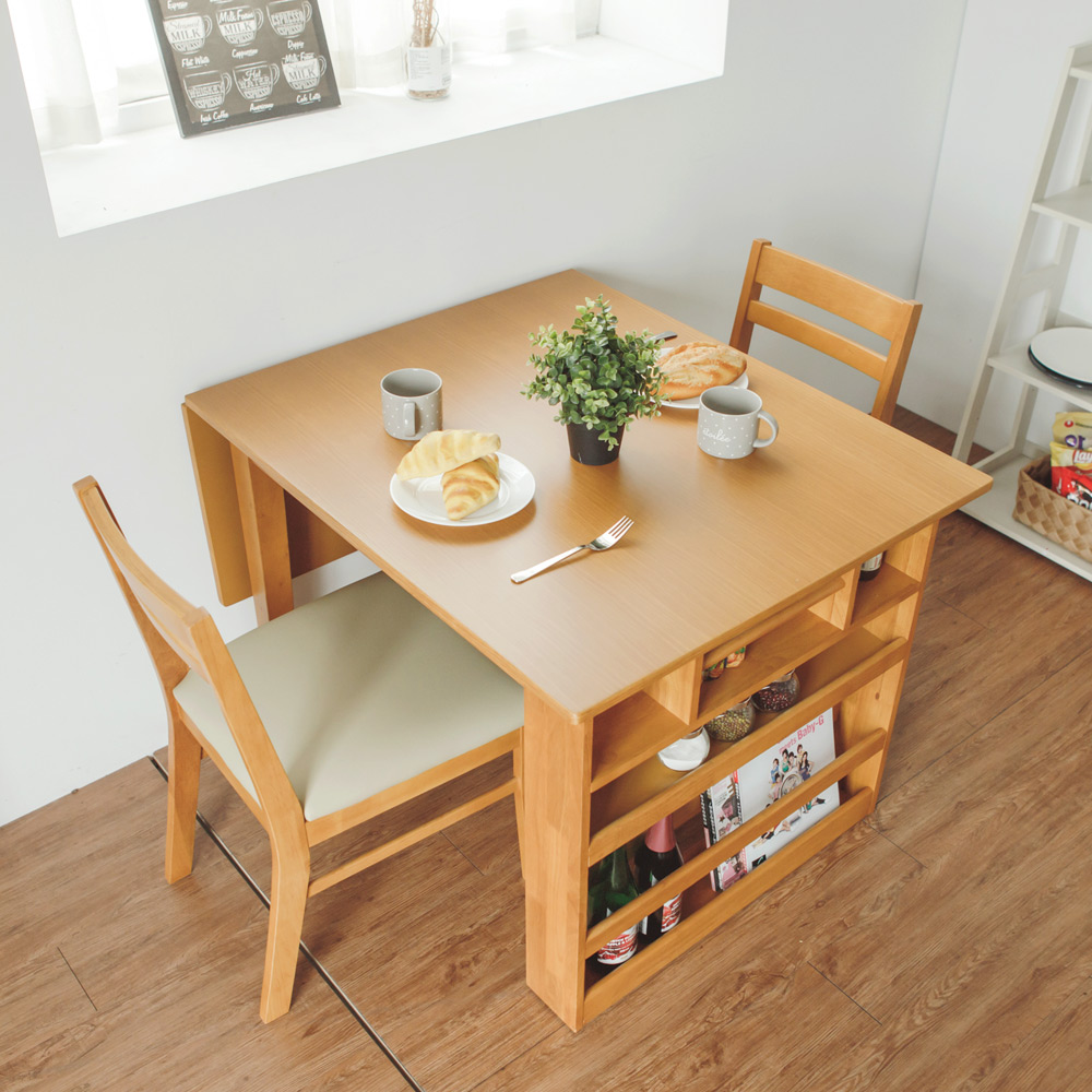完美主義 維納斯伸縮收納餐桌椅組-1桌2椅(2色)