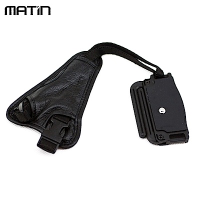 韓國品牌馬田Matin單眼相機手腕帶M-7370(黑色;底座有支架,可讓機身站立)