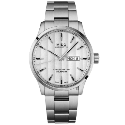 MIDO 美度 Multifort 先鋒系列80小時天文台矽游絲機械錶-銀/42mm