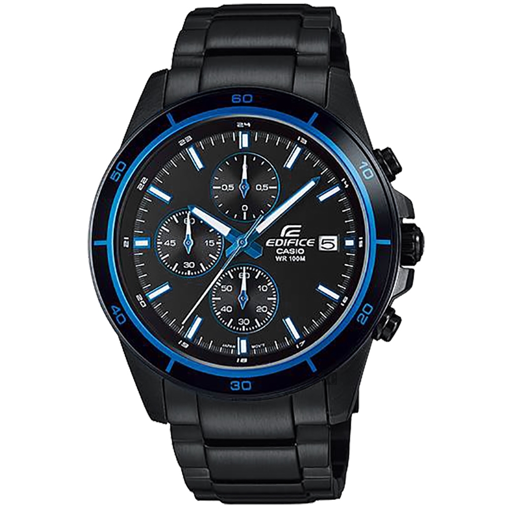 CASIO 卡西歐 EDIFICE 經典賽車計時手錶-湛藍(EFR-526BK-1A2)