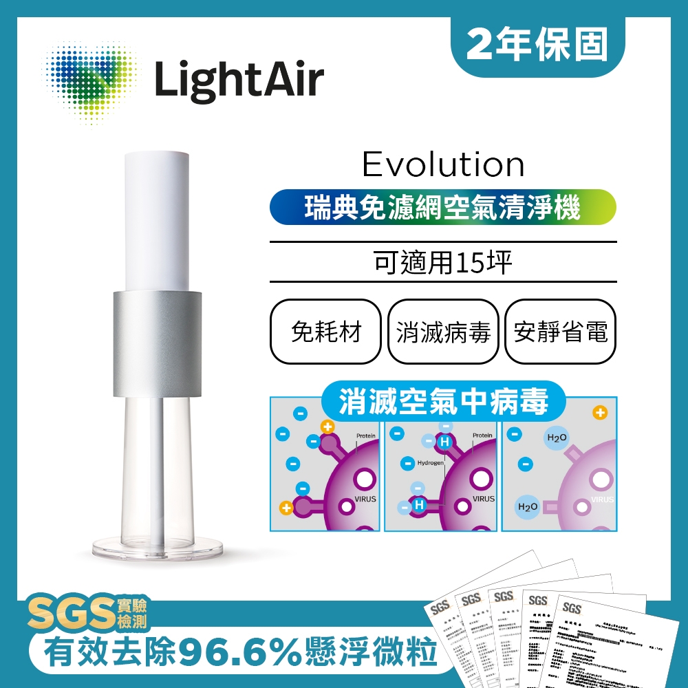 瑞典LightAir 15坪 IonFlow Evolution PM2.5 精品空氣清淨機 純淨冰雪白