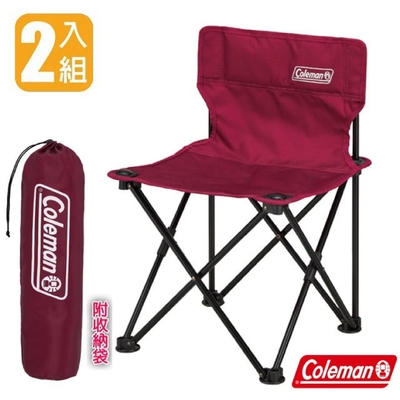 美國 Coleman 輕便型露營吸震摺椅(2入組).折疊椅_CM-38834 葡萄紅