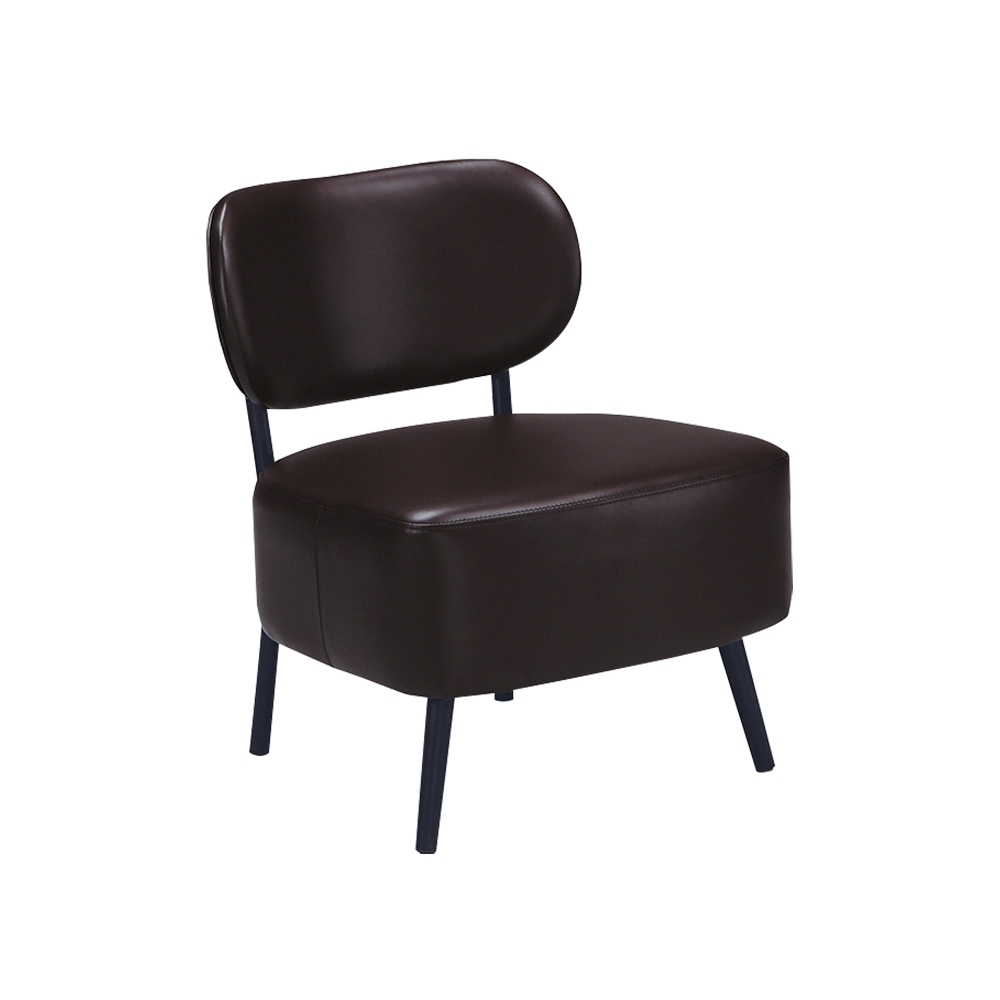 柏蒂家居-阿姆咖啡皮革休閒椅(單椅)-56x61x71cm