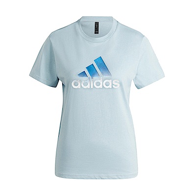 Adidas MH BOS TEE 1 [IM8887] 女 短袖 上衣 T恤 運動 訓練 夏日 輕薄 舒適 基本款 藍