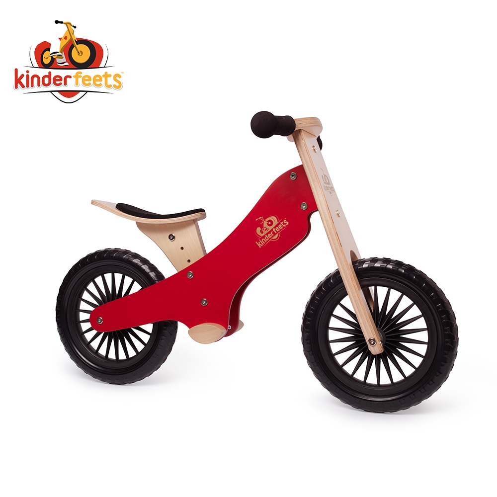 Kinderfeets美國木製平衡滑步車/教具車-神風騎士系列(探險紅)