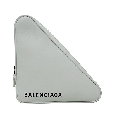 BALENCIAGA 小牛皮手拿收納包(白色黑字)