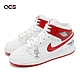 Nike Air Jordan 1 Mid SS GS 大童 女鞋 AJ1 白 紅 Rookie Season DR6496-116 product thumbnail 1