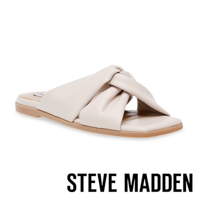 STEVE MADDEN-HOORAY 方頭雲朵交叉帶涼拖鞋-米杏色