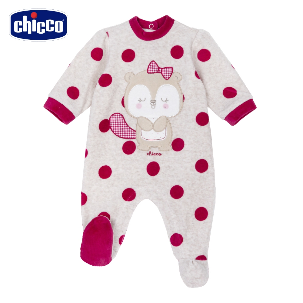 chicco-波波松鼠-圓點剪毛絨後開兔裝