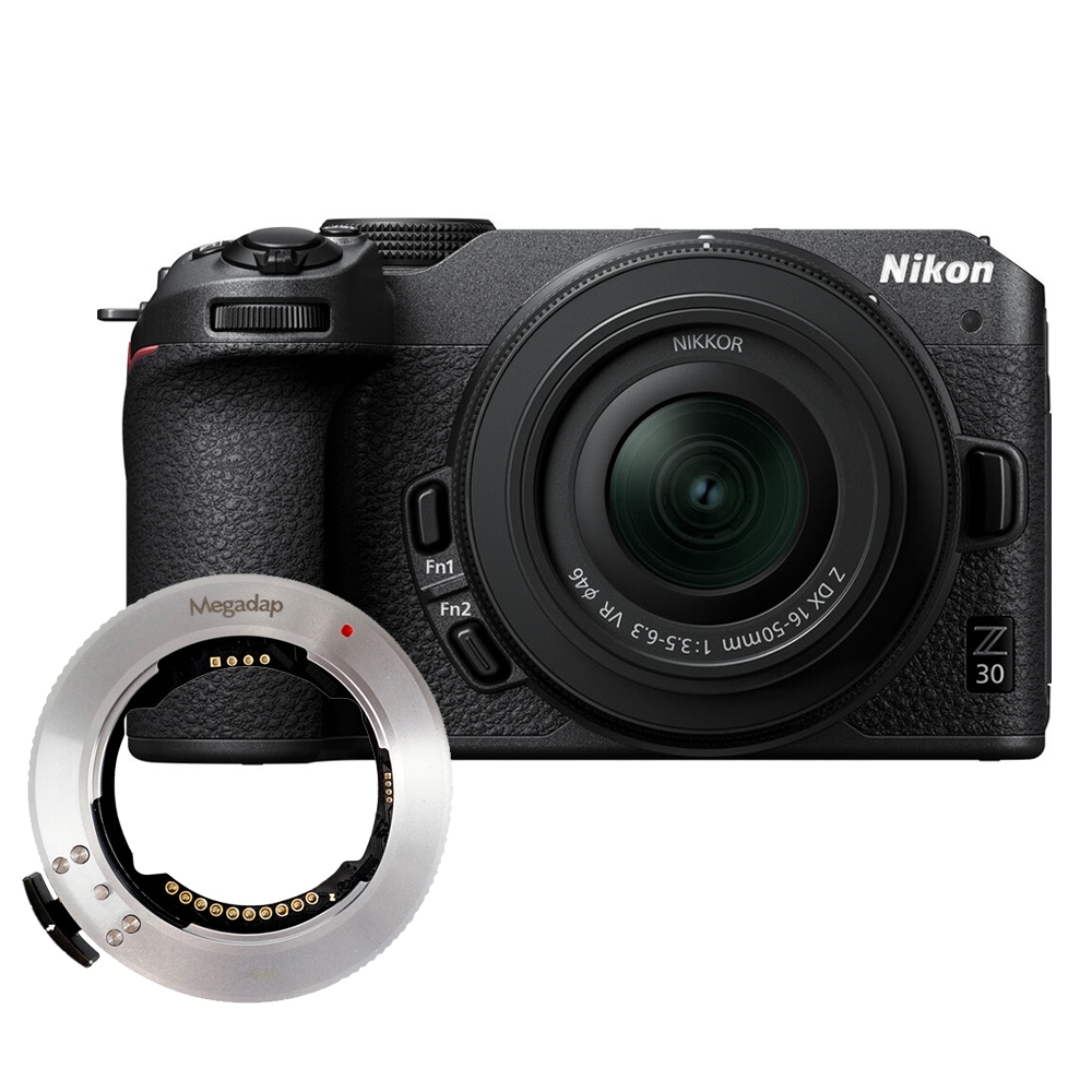 Nikon Z30 + 16-50mm 變焦鏡組 + Megadap ETZ21 ( SONY E 轉 Nikon Z mount ) 轉接環 公司貨
