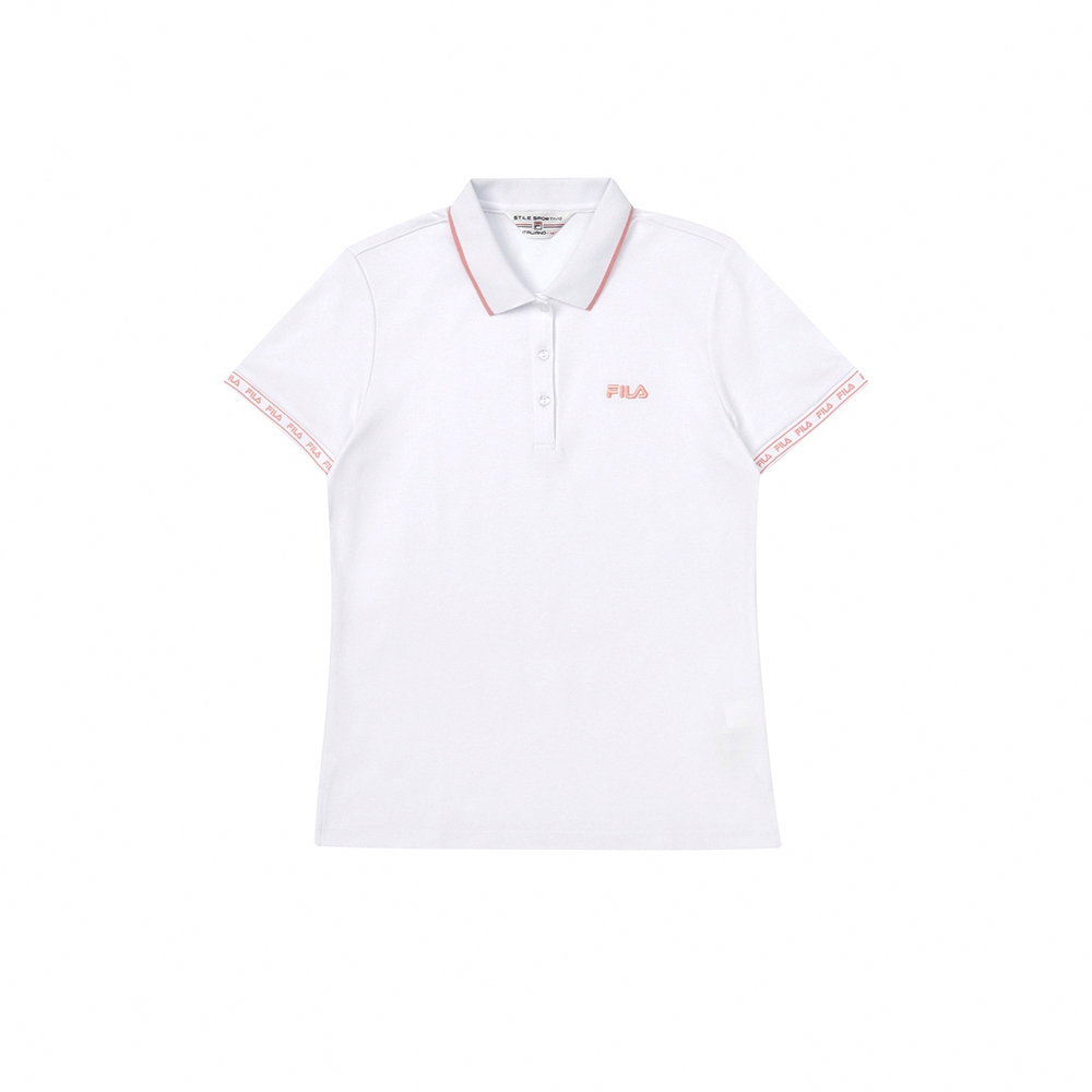 FILA 女短袖POLO衫-白色 5POY-1718-WT