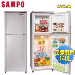 SAMPO聲寶 140公升一級能效定頻雙門冰箱SR-C14Q(R6)紫燦銀 含拆箱定位+舊機回收