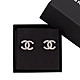 CHANEL 針式耳環 經典雙C 水鑽 銀色 product thumbnail 1