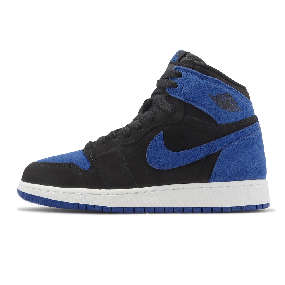 Nike Air Jordan 1 Retro High OG GS 大童女鞋黑皇家藍AJ1 麂皮FD1437