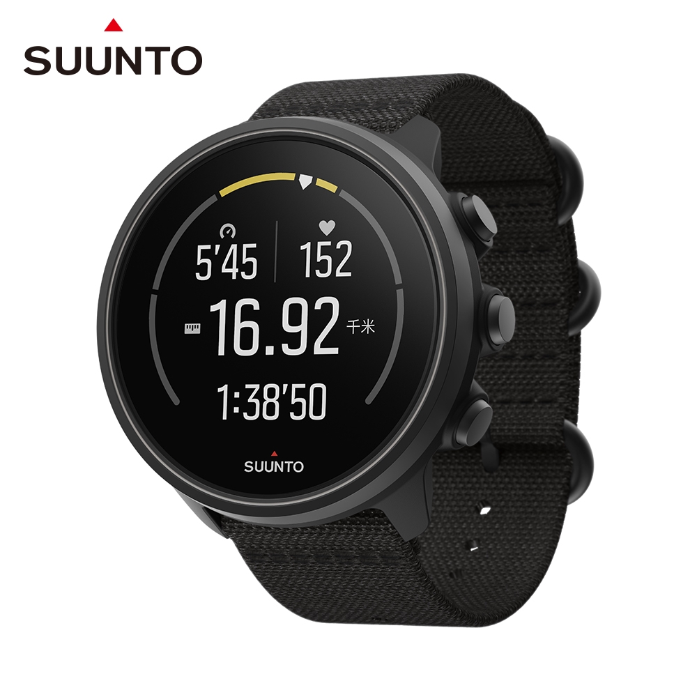 SUUNTO 9 Baro Titanium【木碳黑 鈦金屬】超長電池續航力及氣壓式高度的多項目運動GPS腕錶