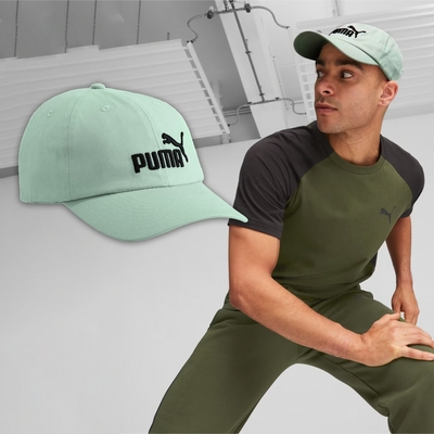 Puma 帽子 Essentials No.1 男女款 綠 黑 鴨舌帽 棒球帽 老帽 刺繡Logo 可調式 02435711