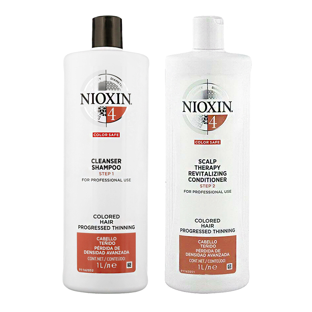 NIOXIN儷康絲 賦活 #4頭皮潔淨露1000ml+#4頭皮理療霜1000ml